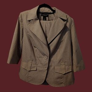 Lane Bryant Brown Pinstripe Tailored Blazer Pant Suit